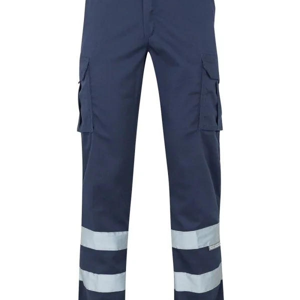 Multi-Pocket Stretch Trousers with Reflective Tape