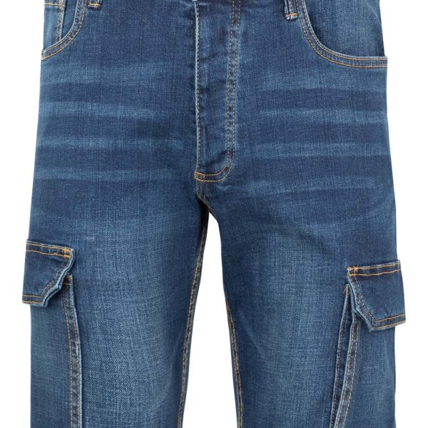 Stretch multi-pocket denim bermuda shorts gallery