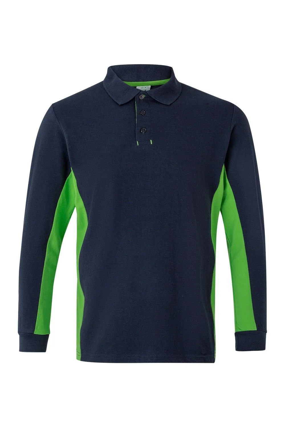 Two-Tone Long Sleeve Polo Shirt