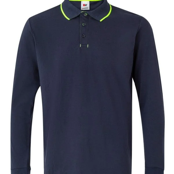 Two-Tone Long Sleeve Polo Shirt gallery