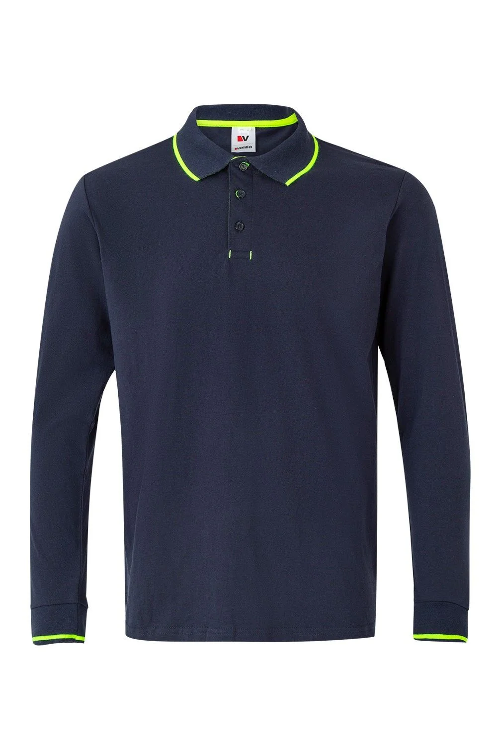 Two-Tone Long Sleeve Polo Shirt