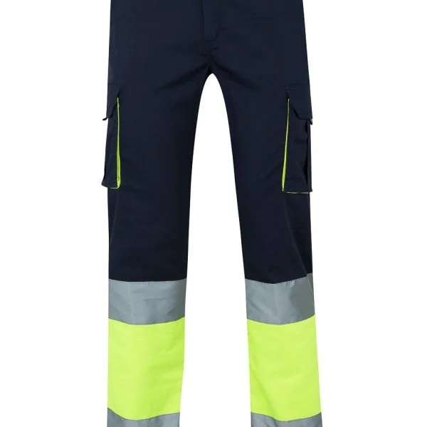 Two-tone stretch multi-pocket trousers gallery
