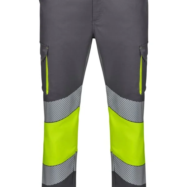 Two-tone stretch trousers with segmented tape gallery