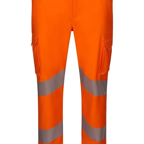 Stretch trousers with segmented tape
