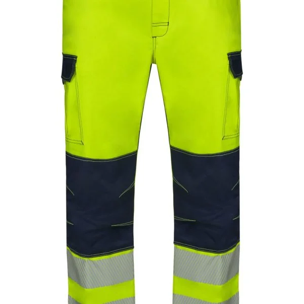 Stretch trousers with knee pads and segmented tape