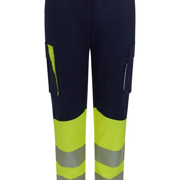 Women’s two-tone recycled stretch trousers with segmented tape