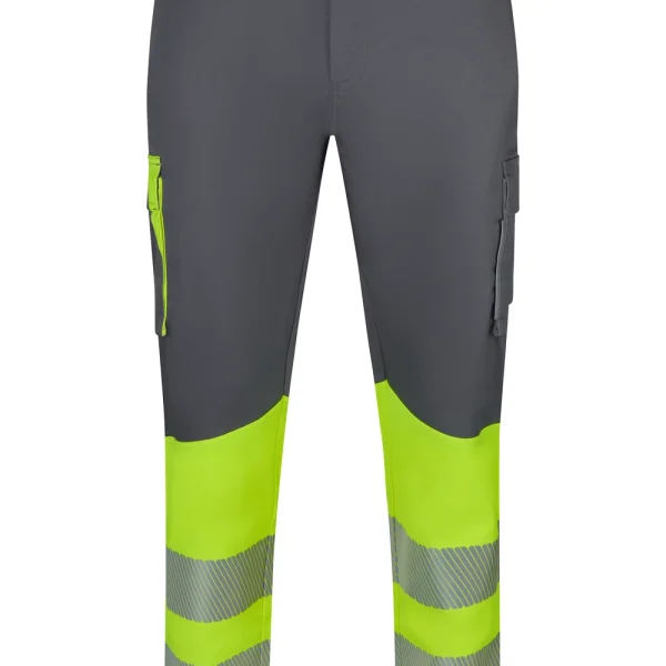 Two-tone recycled stretch trousers with segmented tape