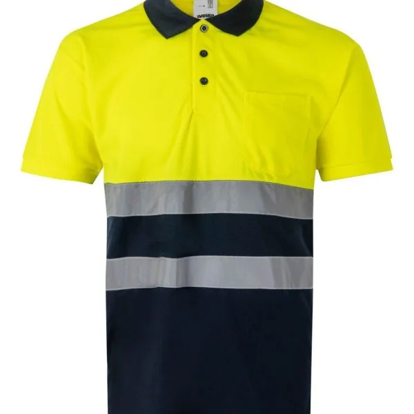 Two-tone short sleeve polo shirt gallery