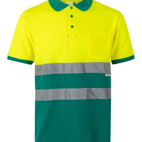Short sleeve two-tone cotton polo shirt gallery