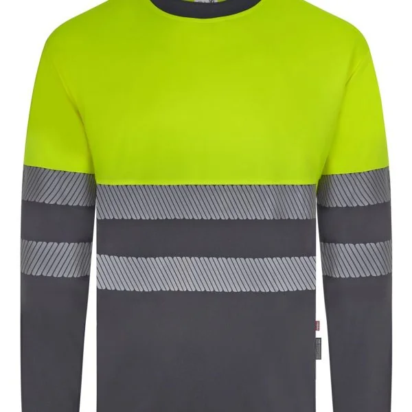 Long sleeve two-tone recycled polyester T-shirt with segmented tape gallery