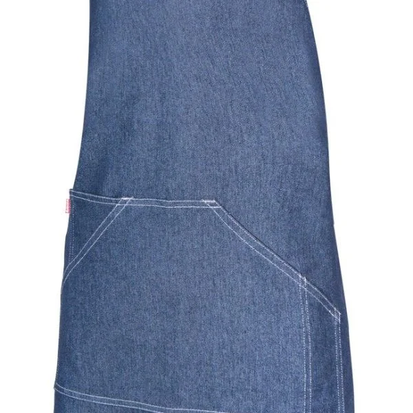 Denim bib apron with pockets