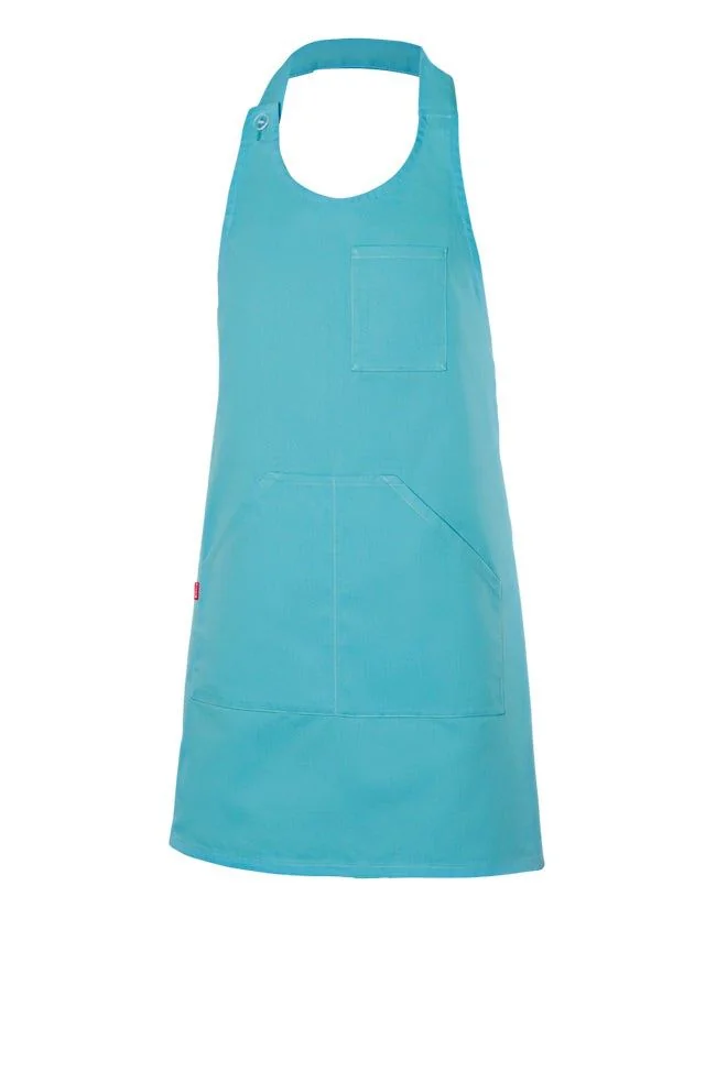 Short Buttoned Bib Apron
