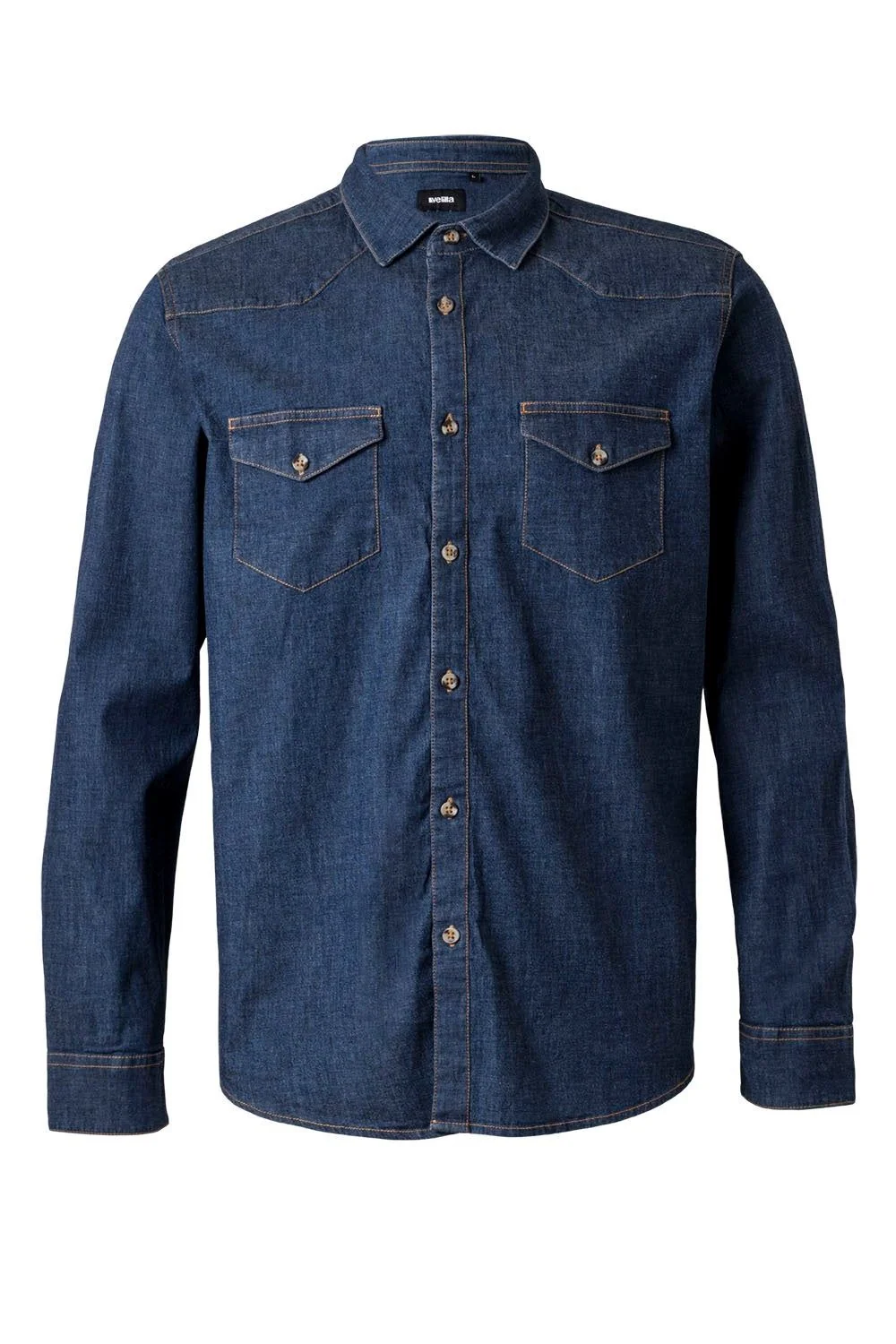 Men's Long Sleeve Stretch Denim Shirt