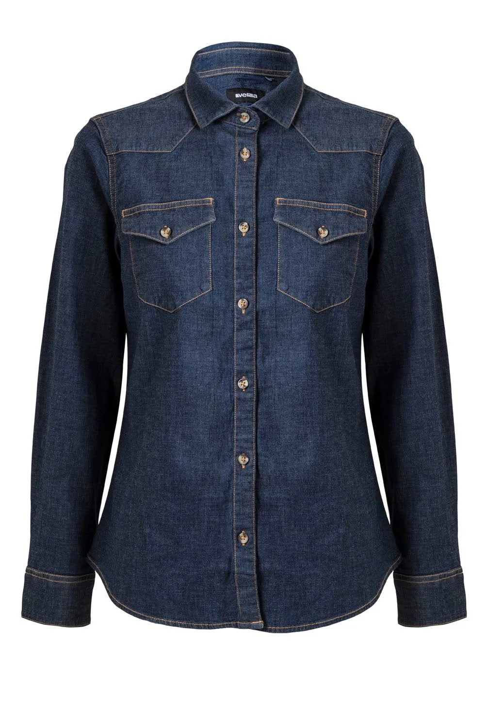 Women's Long Sleeve Stretch Denim Shirt