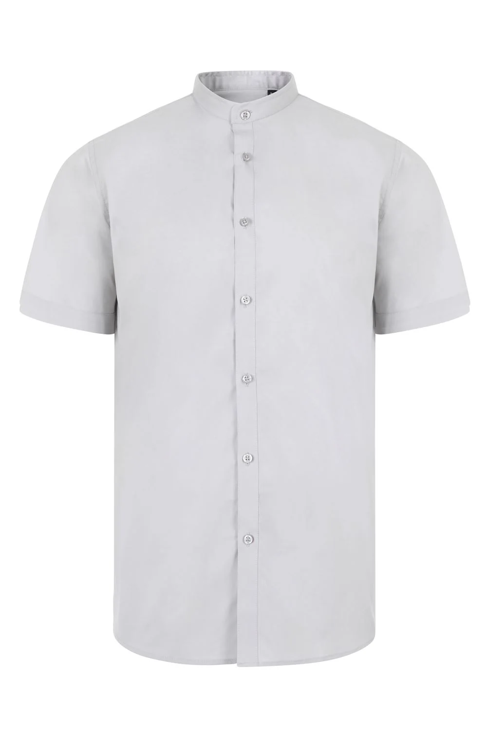 Men's Short Sleeve stretch neckband collar shirt