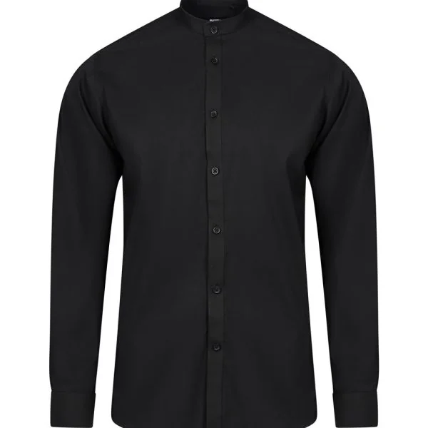 Men's Long Sleeve Stretch neckband collar Shirt