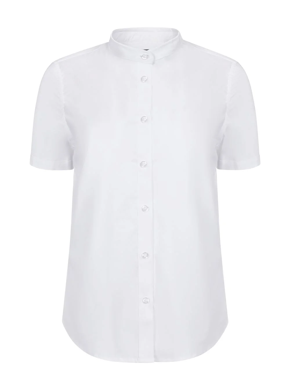 Women's Short Sleeve Stretch neckband collar shirt