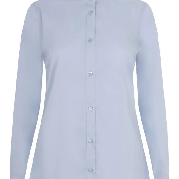 Women's Long Sleeve Stretch neckband collar Shirt